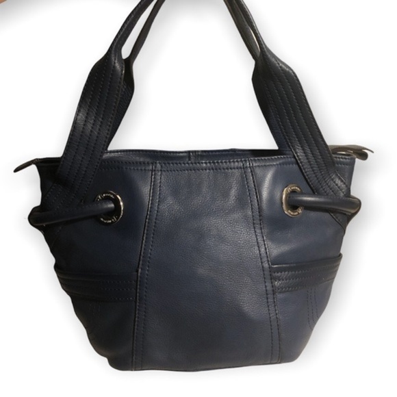 B makowsky blue leather zipper tote bag - Picture 3 of 11